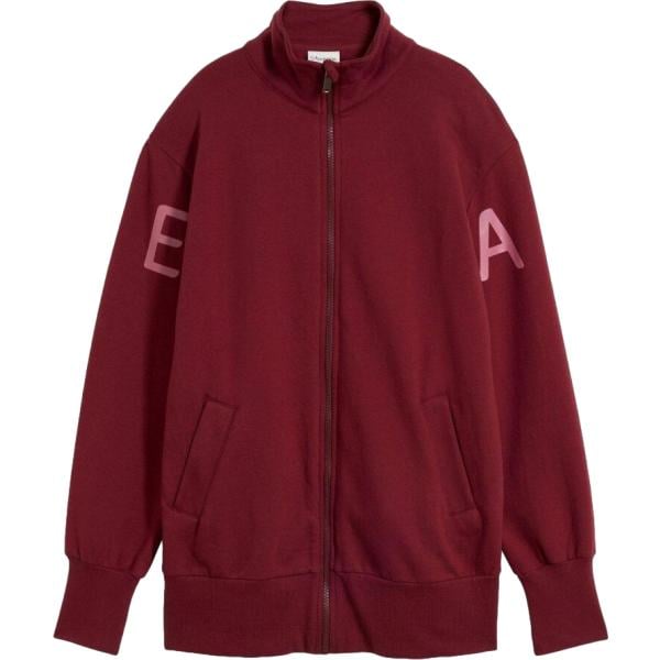 Felpa da donna in bordeaux con zip in cotone organico bonprix