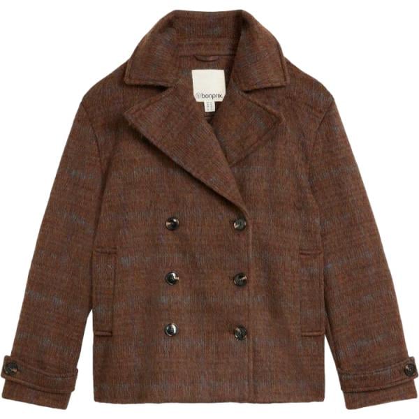 caban bonprix marrone a quadri