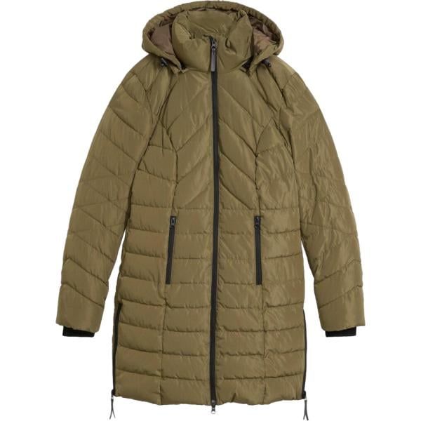 Giacca soprabito da donna in marrone scuro collo con cappuccio corto con zip bonprix