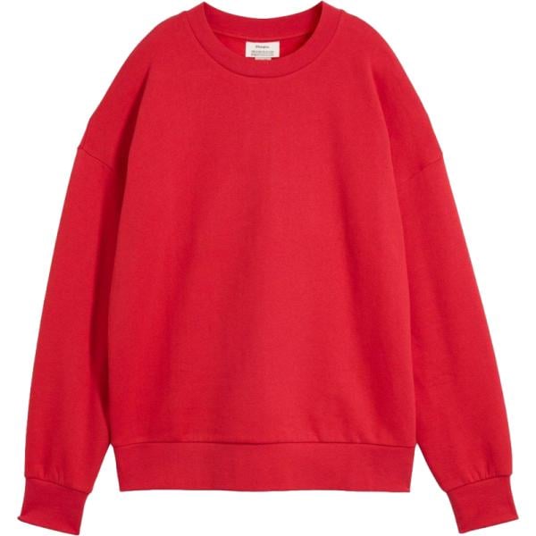 Felpa da donna oversize in rosso classico in cotone organico bonprix