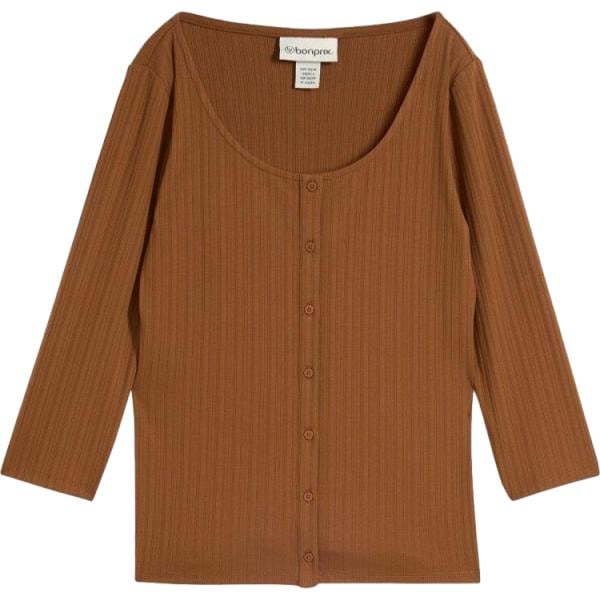 T-shirt da donna in marrone scuro in viscosa bonprix bonprix
