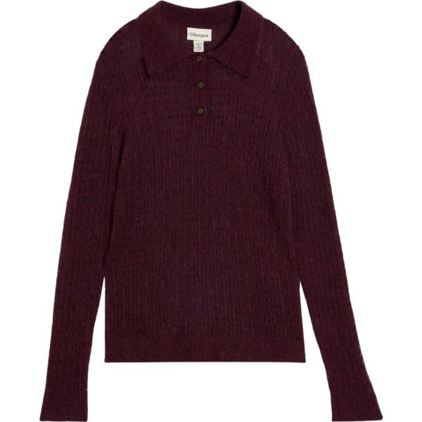 Polo da donna in rosso classico lavorato a maglia bonprix bonprix