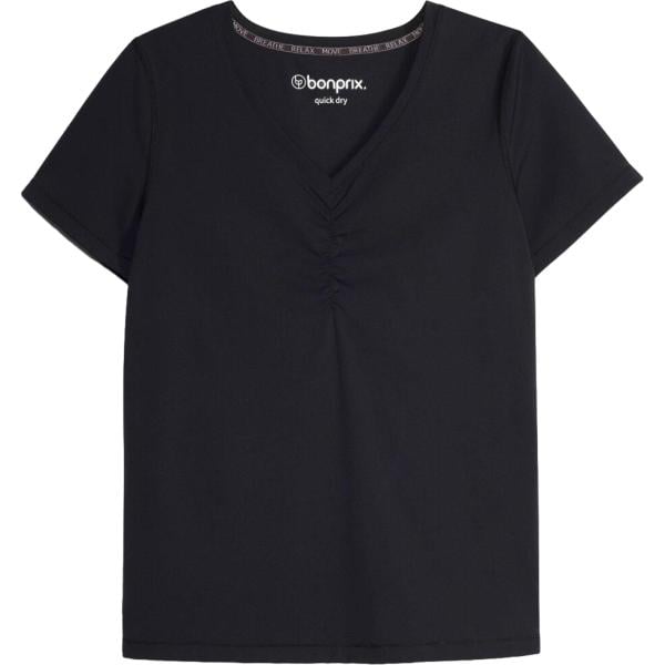 Top sportivo da donna in nero pece bonprix