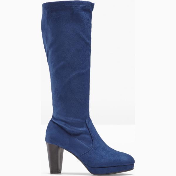 Stivali con plateau e zip elasticizzato blu Bpc selection nero