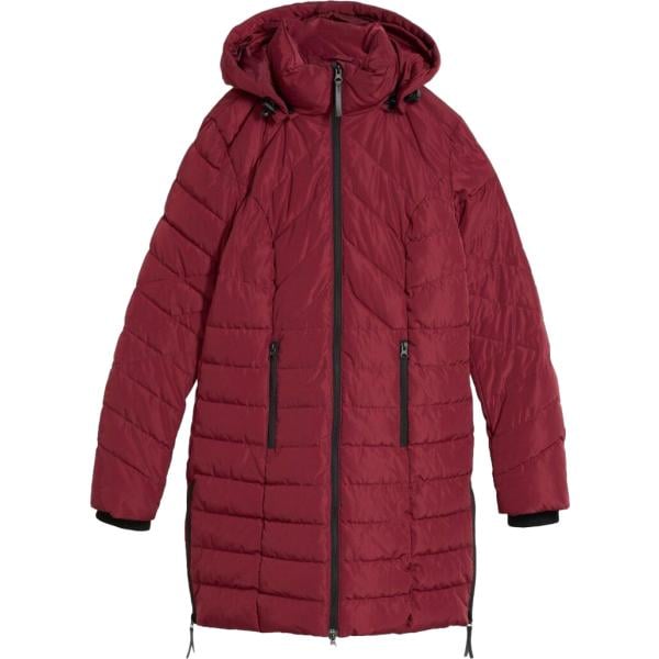 Giacca soprabito da donna in bordeaux collo con cappuccio corto con zip bonprix