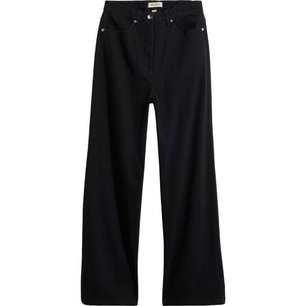 Pantaloni da donna in nero pece a vita alta bonprix