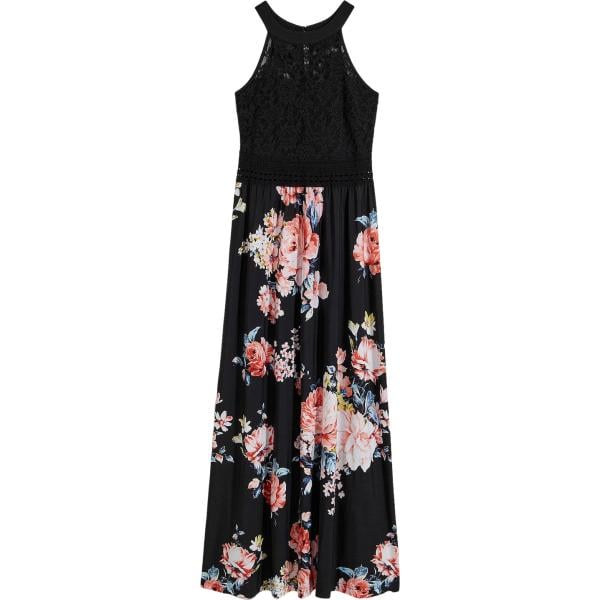 vestiti lunghi bonprix nero a fiori