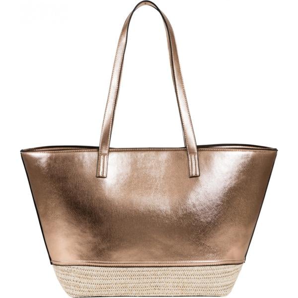 Shopping bag con zip in pelle sintetica con scomparti oro John Baner JEANSWEAR blu