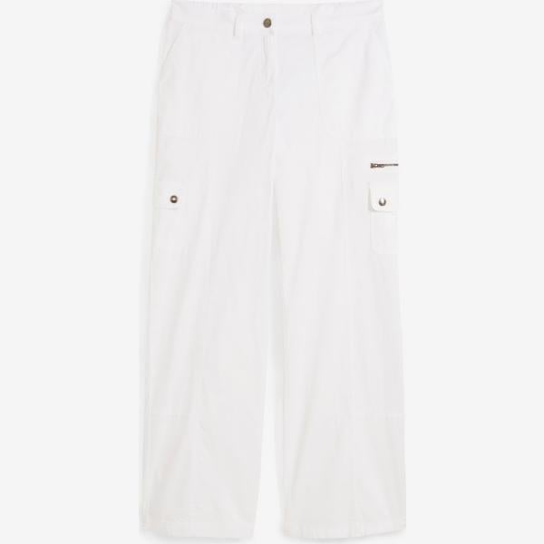 pantaloni cargo bonprix bianco