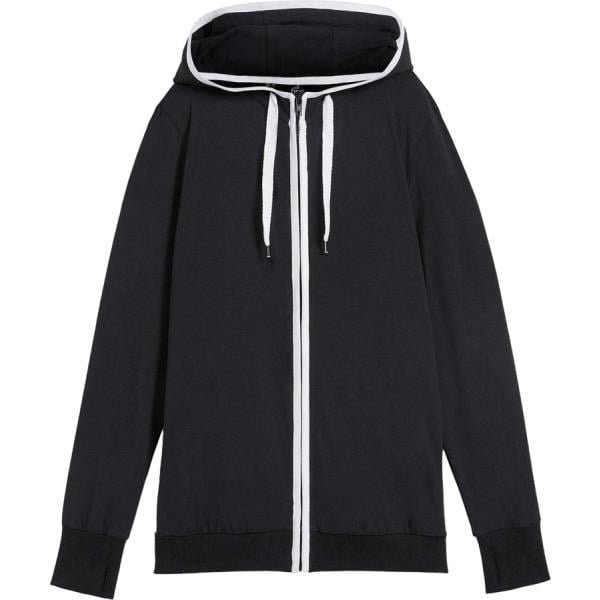 Felpa da donna in nero pece con zip bonprix