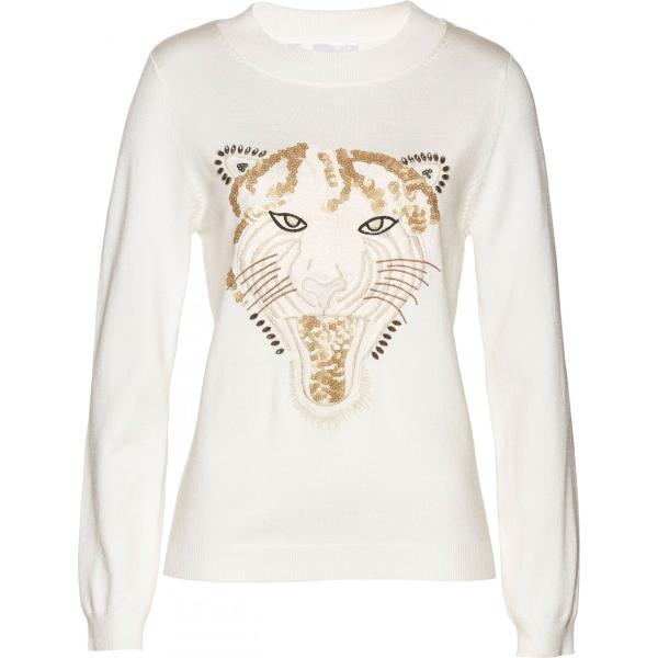 Maglione con stampa e paillettes bianco Bpc selection nero
