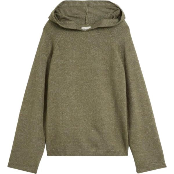 Felpa con cappuccio da donna in verde scuro collo con cappuccio bonprix