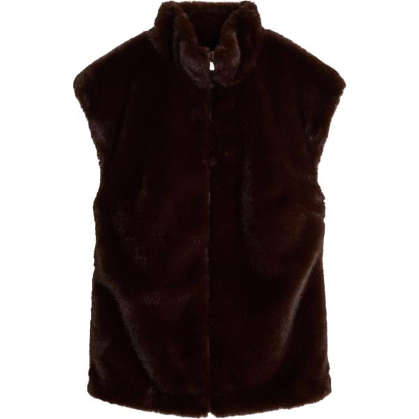 Gilet da donna in marrone scuro in in ecopelliccia bonprix