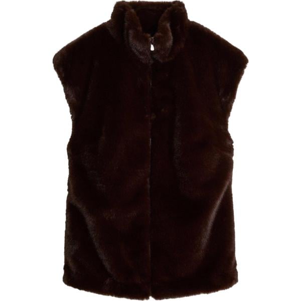 Gilet da donna in marrone scuro in in ecopelliccia bonprix bonprix