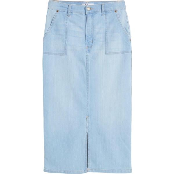 gonna da donna in azzurro con spacco in denim bonprix
