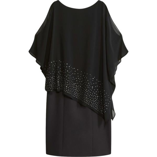 Vestito a tubino da donna in nero pece con strass bonprix bonprix