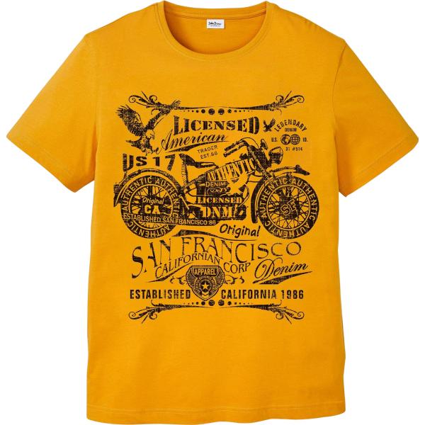 t-shirt bonprix arancione con stampe