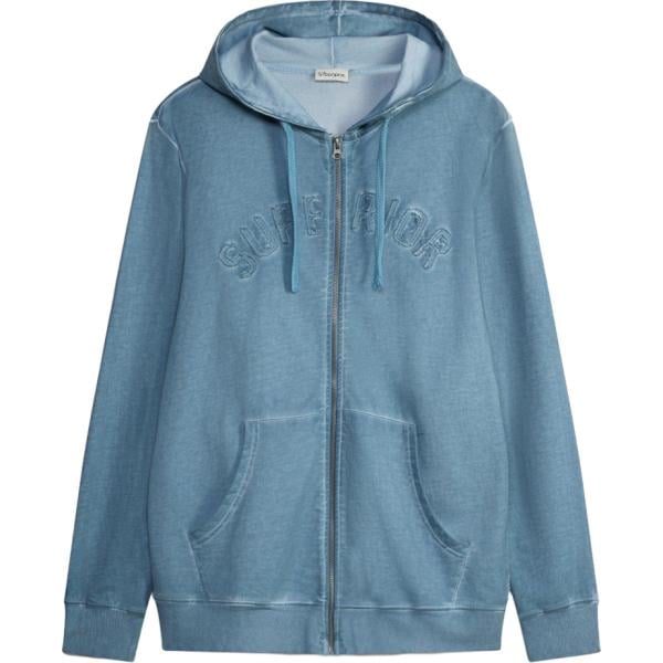 Felpa con cappuccio da uomo in azzurro collo con cappuccio con zip bonprix