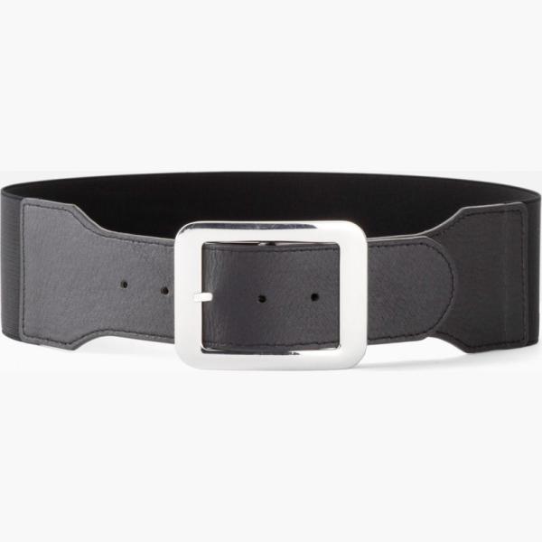 Cintura con fibbia in pelle sintetica argento e nero Bpc bonprix collection grigio