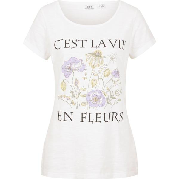 t-shirt Bpc bonprix collection bianco con stampe