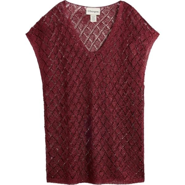 T-shirt da donna in bordeaux con paillettes bonprix bonprix