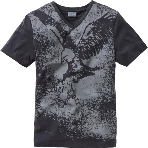 t-shirt bonprix grigio con stampe