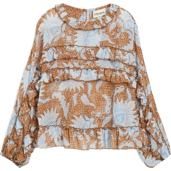 blusa da donna in grigio chiaro con ruches bonprix