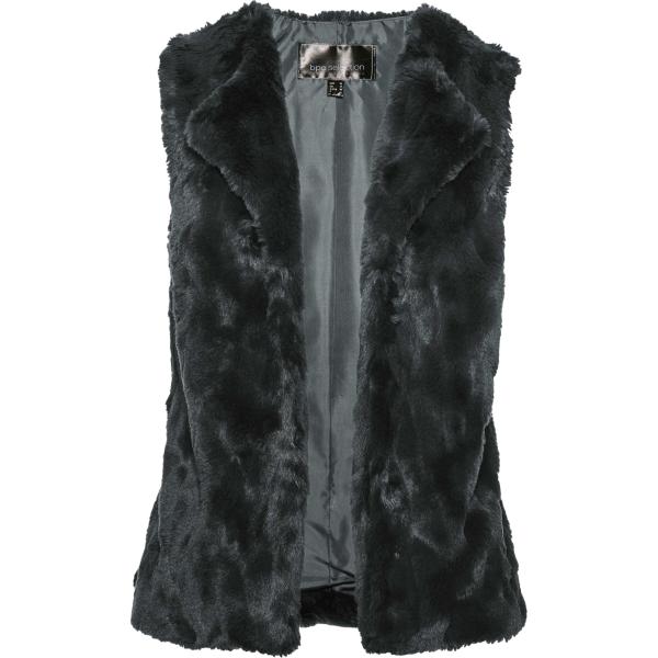 Piumino da donna in nero pece in in ecopelliccia bonprix bonprix