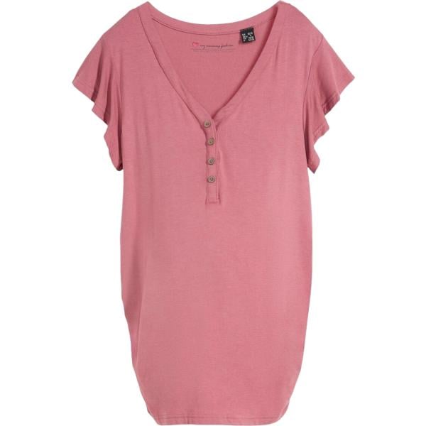 T-shirt da donna in viola scuro premaman con bottoni bonprix bonprix