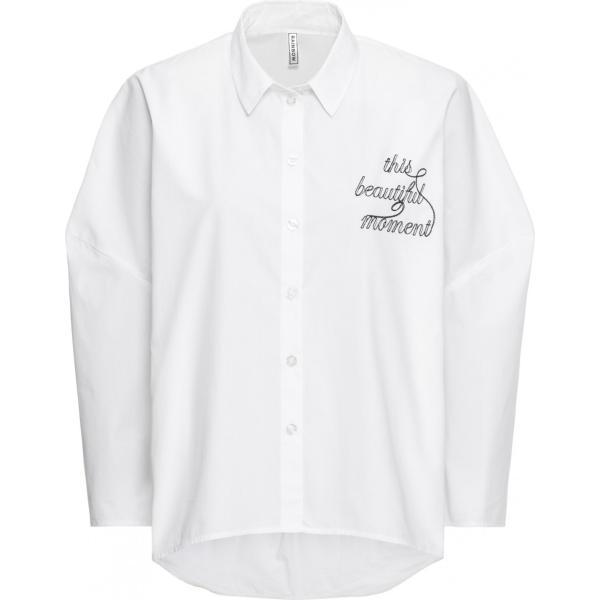 Camicia oversize con ricamo bianco Bpc selection nero