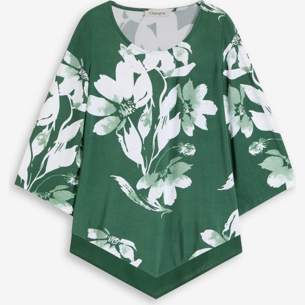 bluse bonprix verde a fiori