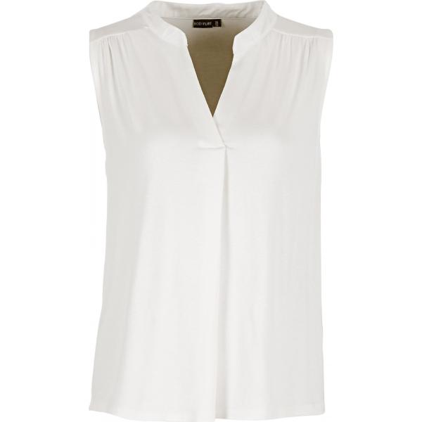 Top con drappeggio e arricciature collo coreana bianco Rainbow bianco