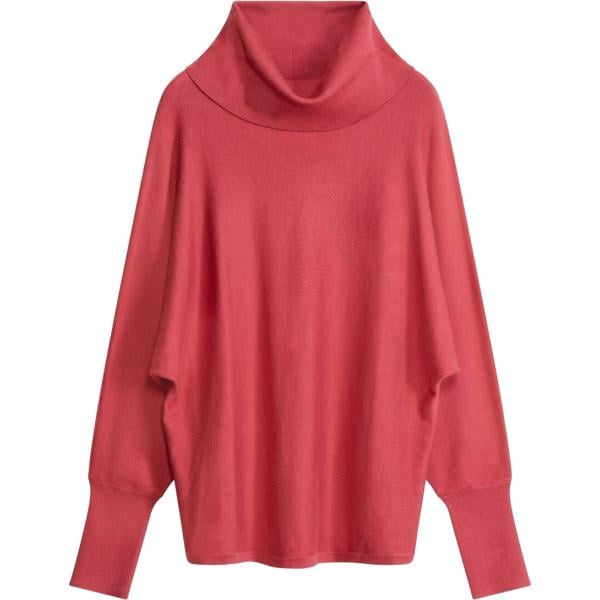 Pullover da donna in rosso classico collo alto in viscosa bonprix