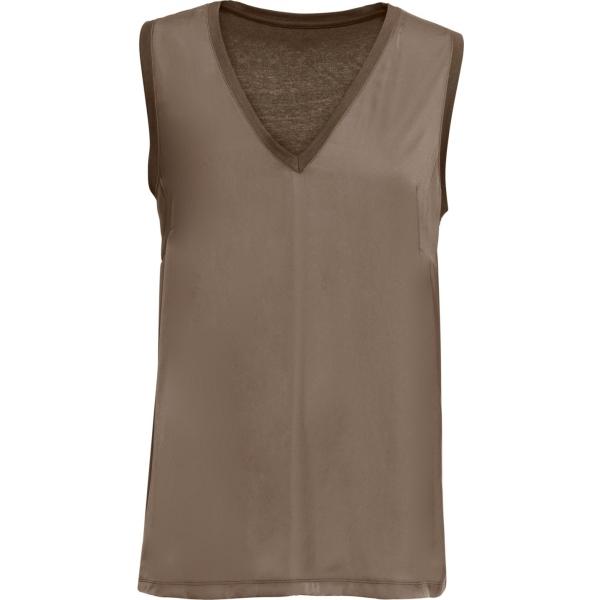 Top effetto satinato con scollo jersey marrone Bodyflirt marrone