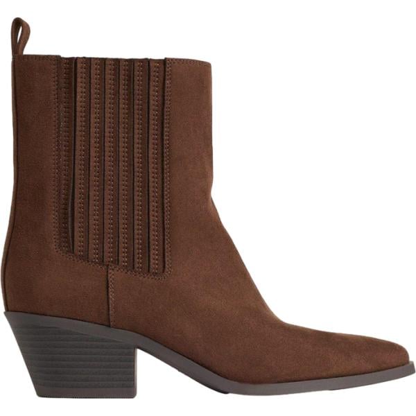 Stivaletti texani da donna in marrone scuro con tacco squadrato bonprix