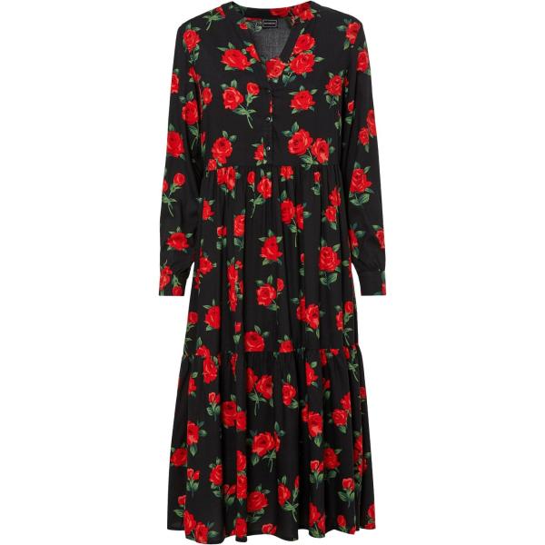 vestiti midi/longuette bonprix nero a fiori