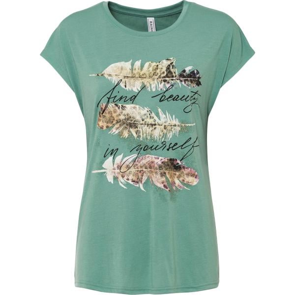 t-shirt bonprix verde con stampe