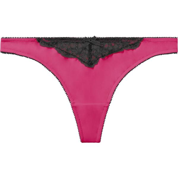 Perizoma mini con pizzo e arricciature fucsia Rainbow viola