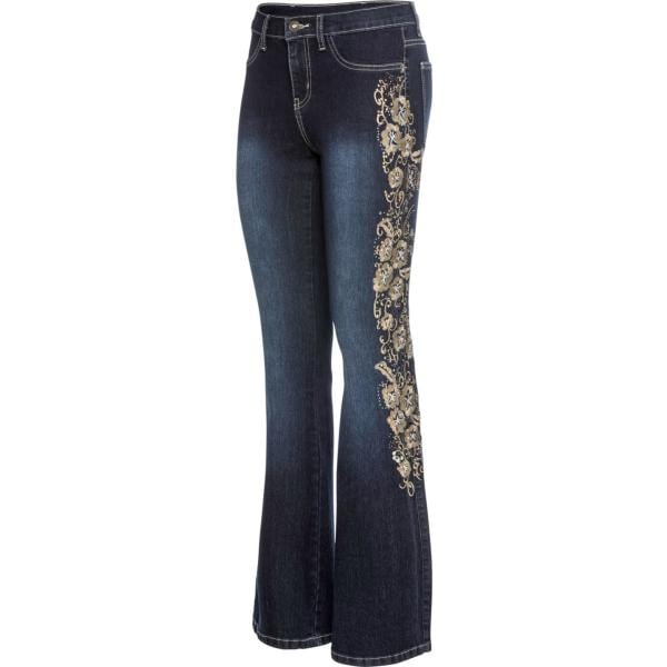 jeans bootcut BODYFLIRT boutique nero con stampe