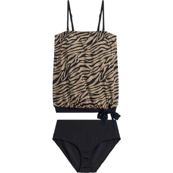 Costume intero da donna in nero pece effetto lucido bonprix