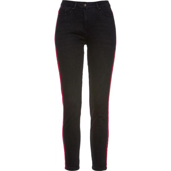 Pantalone con bande laterali in velluto elasticizzato nero Bpc bonprix collection viola