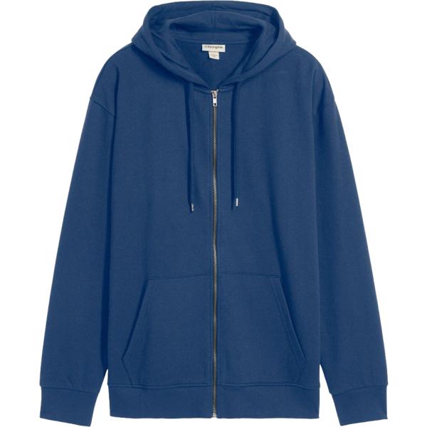 Felpa con cappuccio da uomo in blu scuro collo con cappuccio con zip bonprix