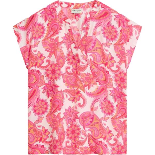 Camicia a maniche corte da donna in rosa scuro a maniche corte bonprix bonprix