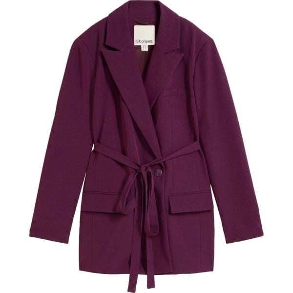 Giacca da donna in viola scuro con cintura bonprix