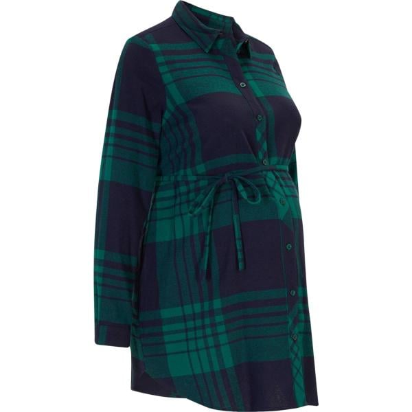 camicia da donna in blu scuro a quadri premaman lungo con bottoni bonprix