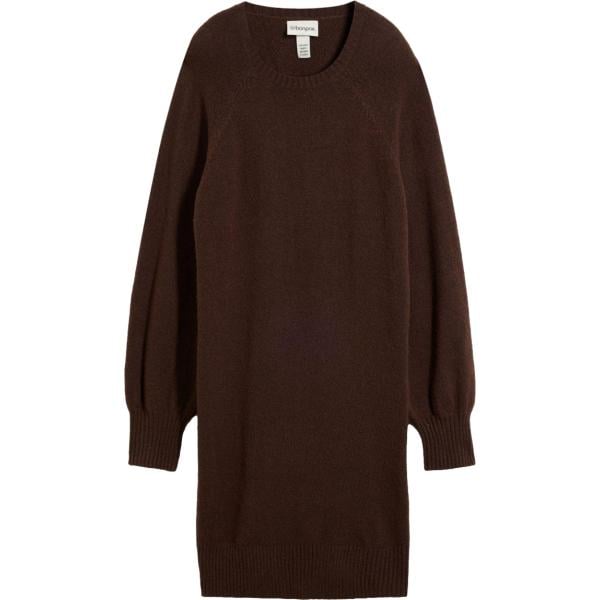 Vestito corto da donna in marrone scuro lavorato a maglia corto bonprix bonprix