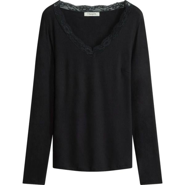 T-shirt da donna in nero pece a maniche lunghe bonprix bonprix