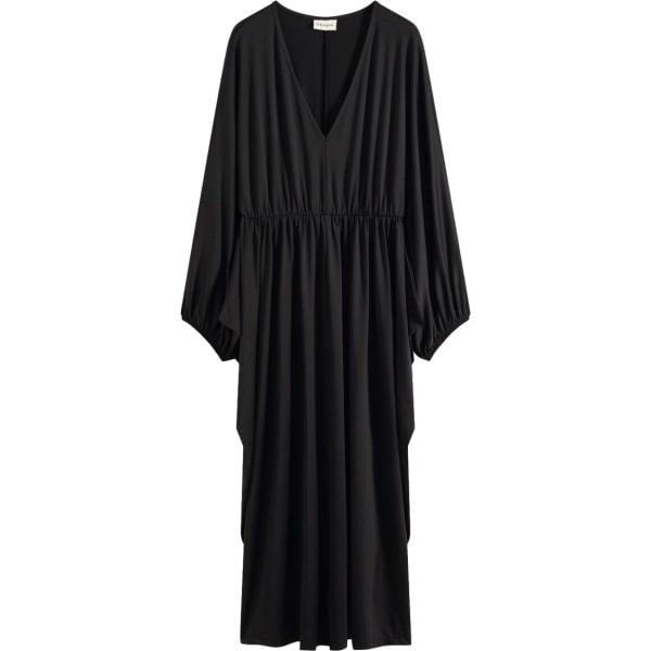 Vestito longuette/midi da donna in nero pece con scollo bonprix