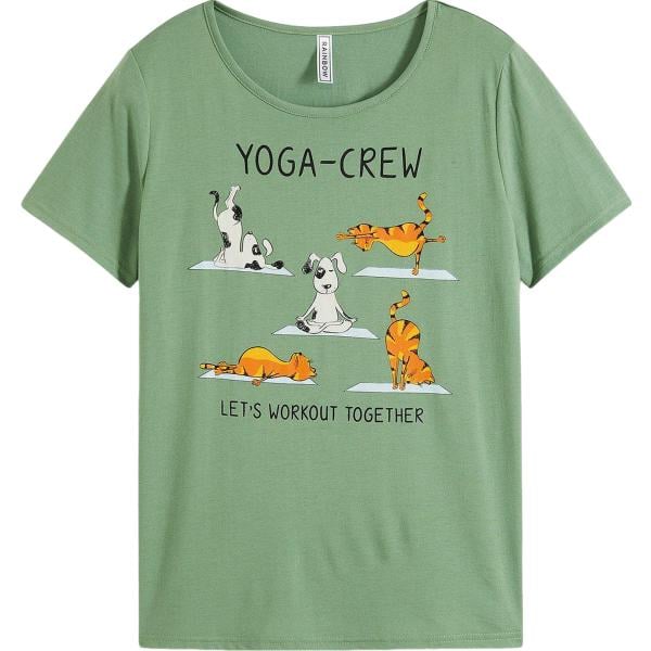 t-shirt bonprix verde con stampe