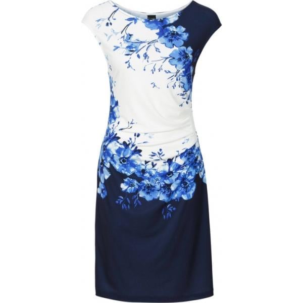 Vestito con drappeggio fantasia con tacco alto e pieghe blu Bodyflirt blu